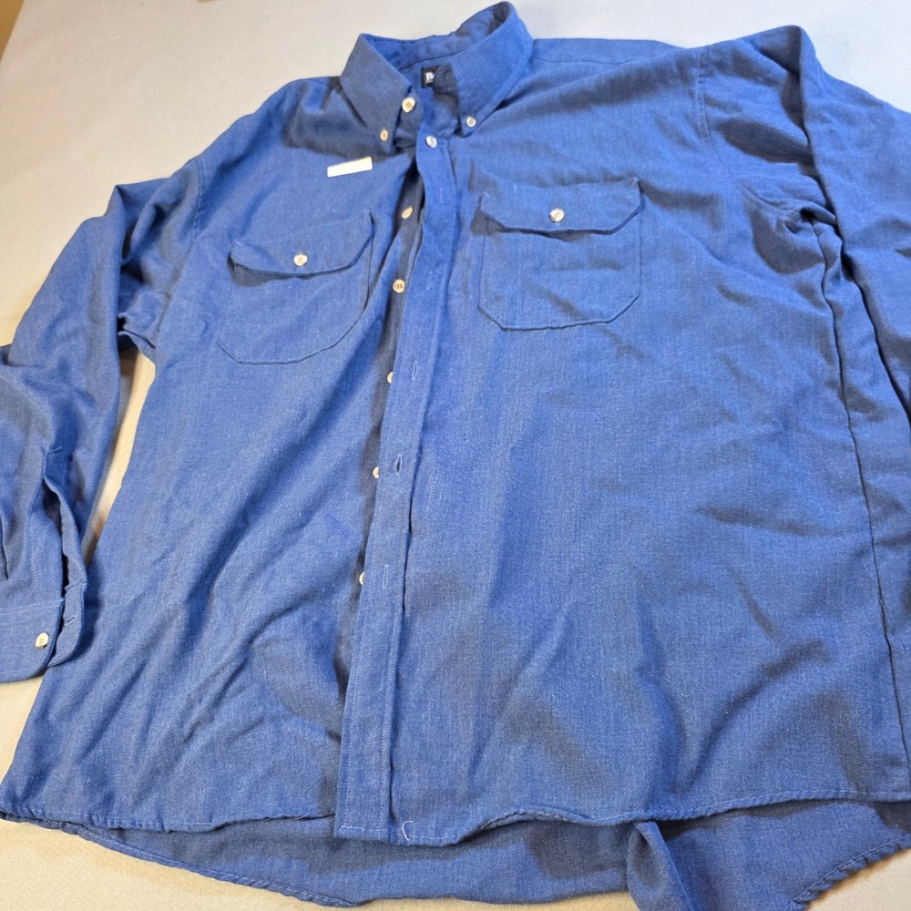 Bulwark FR Mens Blue Flame Resistant Long Sleeve Work Shirt Size M
